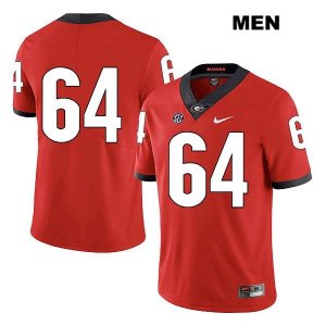 Men's Georgia Bulldogs NCAA #64 JC Vega Nike Stitched Red Legend Authentic No Name College Football Jersey QAM2754PB